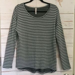 Striped long sleeve loose top